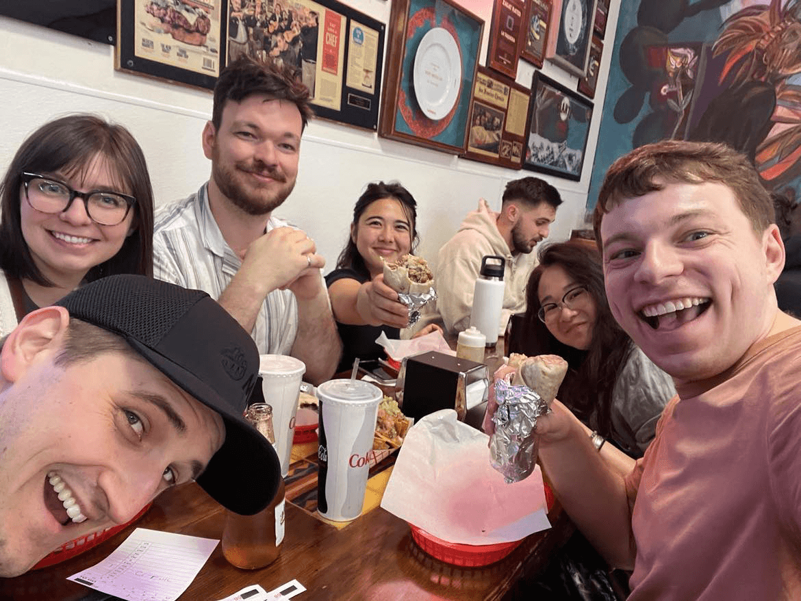 Selfie at burrito restaurant