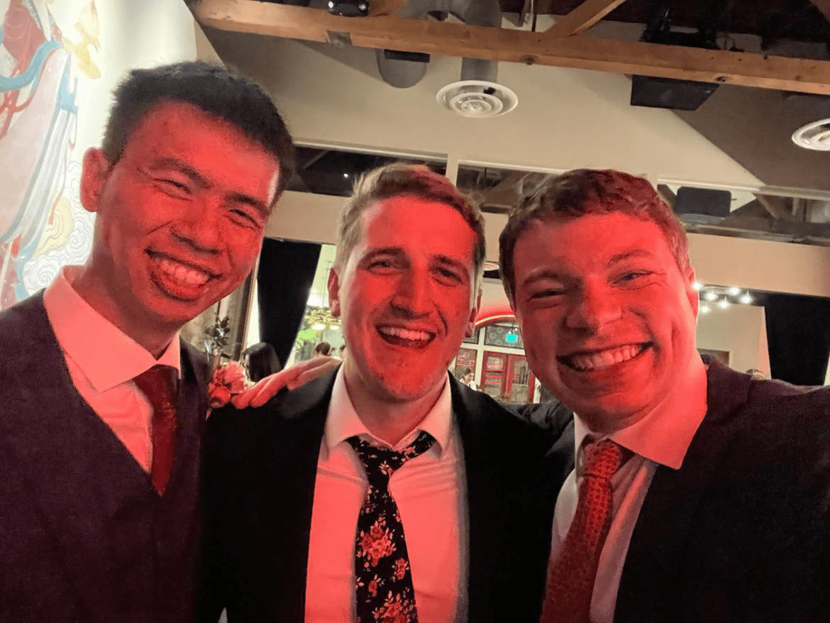 Friends at wedding