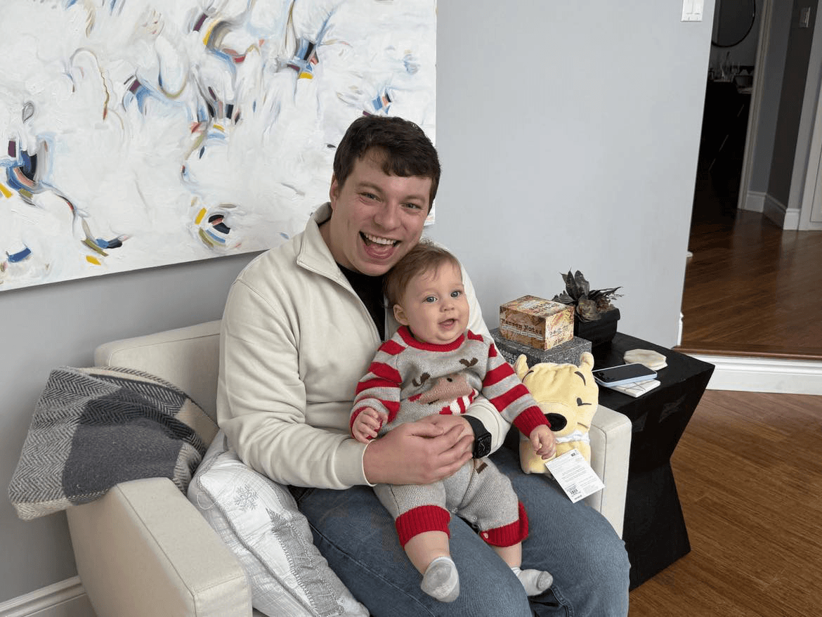Josh and Carter at Christmas