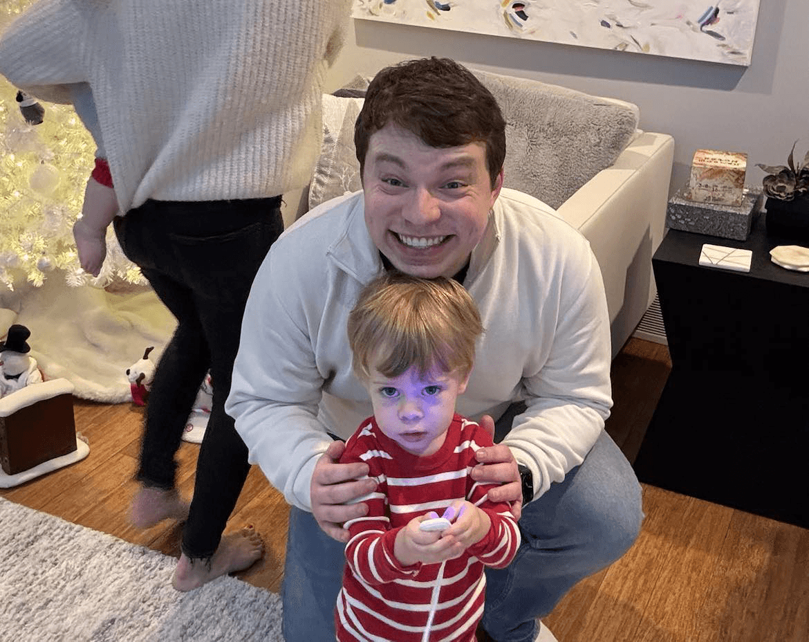 Josh and Harrison at Christmas