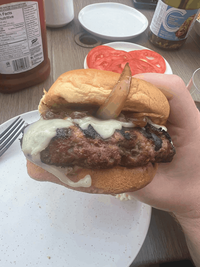 A giant homemade burger